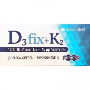 Unipharma D3 Fix 1200IU & K2 45μg 60tabs