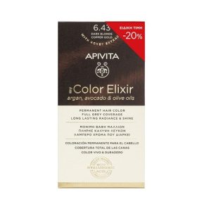 Apivita My Color Elixir Μόνιμη Βαφή Μαλλιών No 6.43 Ξανθό Σκούρο Χάλκινο Μελί 50ml Με Sticker -20% Έκπτωση