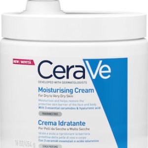 CeraVe Moisturising Cream Ενυδατική Κρέμα για Ξηρό έως Πολύ Ξηρό Δέρμα με Αντλία, 454gr
