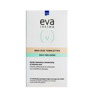 Intermed Eva Intima Maxi Size Towelettes Απαλός Καθαρισμός Της Ευαίσθητης Περιοχής 12τμχ