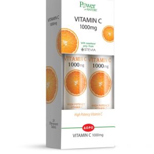 Power Health PROMO PACK 1+1 ΔΩΡΟ Vitamin C 1000mg Stevia 2x24Αναβράζοντα Δισκία.