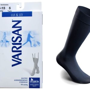 Varisan Lui & Lei 14 mmHg No5 (45-47) Κάλτσες Διαβαθμισμένης Συμπίεσης Μπλέ 1 ζεύγος