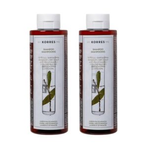 Korres Σαμπουάν Δάφνη & Echinacea για Πιτυρίδα & Ξηροδερμία, 2x250ml
