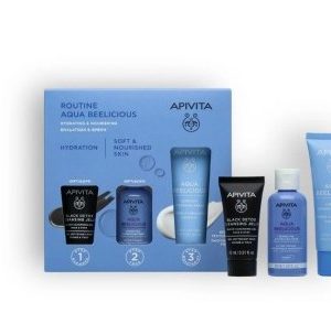 Apivita Promo Αqua Beelicious Comfort Hydrating Cream 40ml & Perfecting Toner 50ml & Black Dettox Cleansing Jelly 15ml
