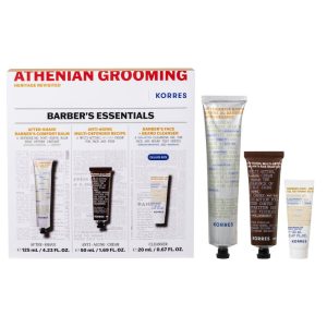 Korres Athenian Grooming Barber's Essentials Set with After-Shave 125ml + Anti-Aging Cream 50ml + Cleanser 20ml