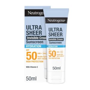 Neutrogena Ultra Sheer Invisible Cream Hydration Αντηλιακή Κρέμα Προσώπου Για 24ωρη Ενυδάτωση SPF50 50ml