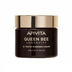 Apivita Queen Bee Longevity Rich Day Cream 50ml - Αντιγηραντική Κρέμα Προσώπου Ημέρας Με Πεπτίδια Δράση Σε 12 Δείκτες Νεότητας