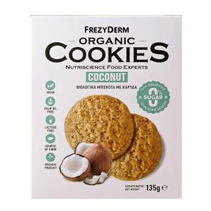 Frezyderm Organic Cookies Coconut 0% Sugar Βιολογικά Μπισκότα με Καρύδα & 0% Ζάχαρη, 135gr