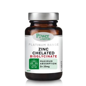 Power of Nature Platinum Range Zinc Chelated Bisglycinate 25mg Ψευδάργυρος 90 ταμπλέτες
