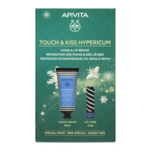 Apivita Promo Touch & Kiss Hypericum Set Κρέμα Χεριών για ΞηράΣκασμένα Χέρια 50ml & ΔΩΡΟ Cocoa Butter SPF20 4.4g