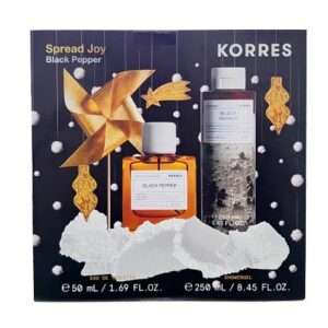 Korres Spread Joy Black Pepper Eau de Toilette, Σετ Αρώματος Black Pepper με Eau De Toilette και Αφρόλουτρο
