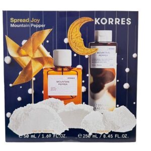 Korres Spread Joy Mountain Pepper Eau de Toilette, Σετ Αρώματος Mountain Pepper με Eau De Toilette και Αφρόλουτρο